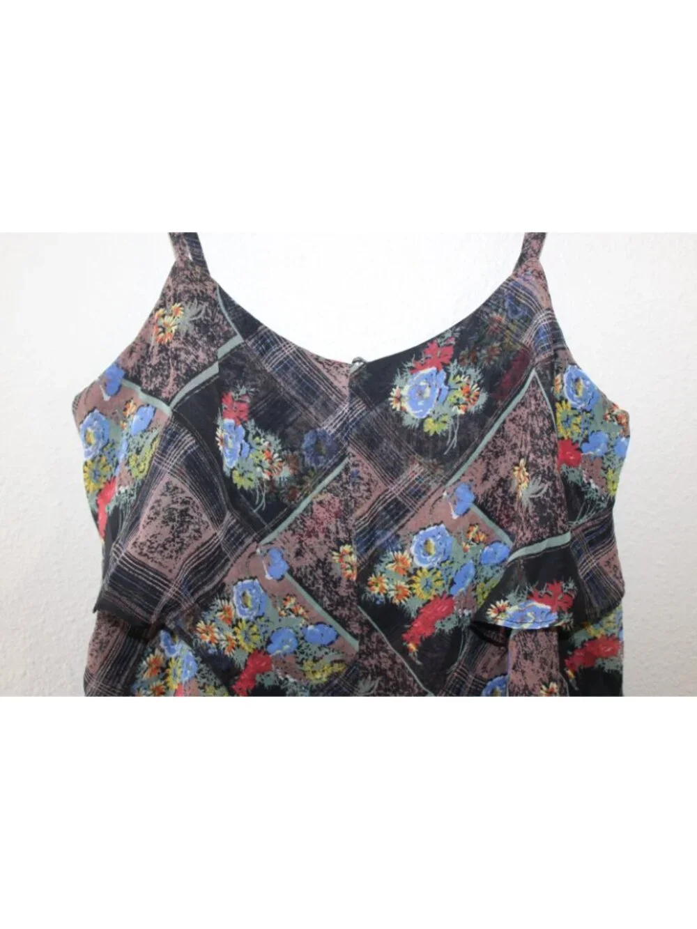 Free People Womens Black Floral Tiered Sleeveless Dress 8